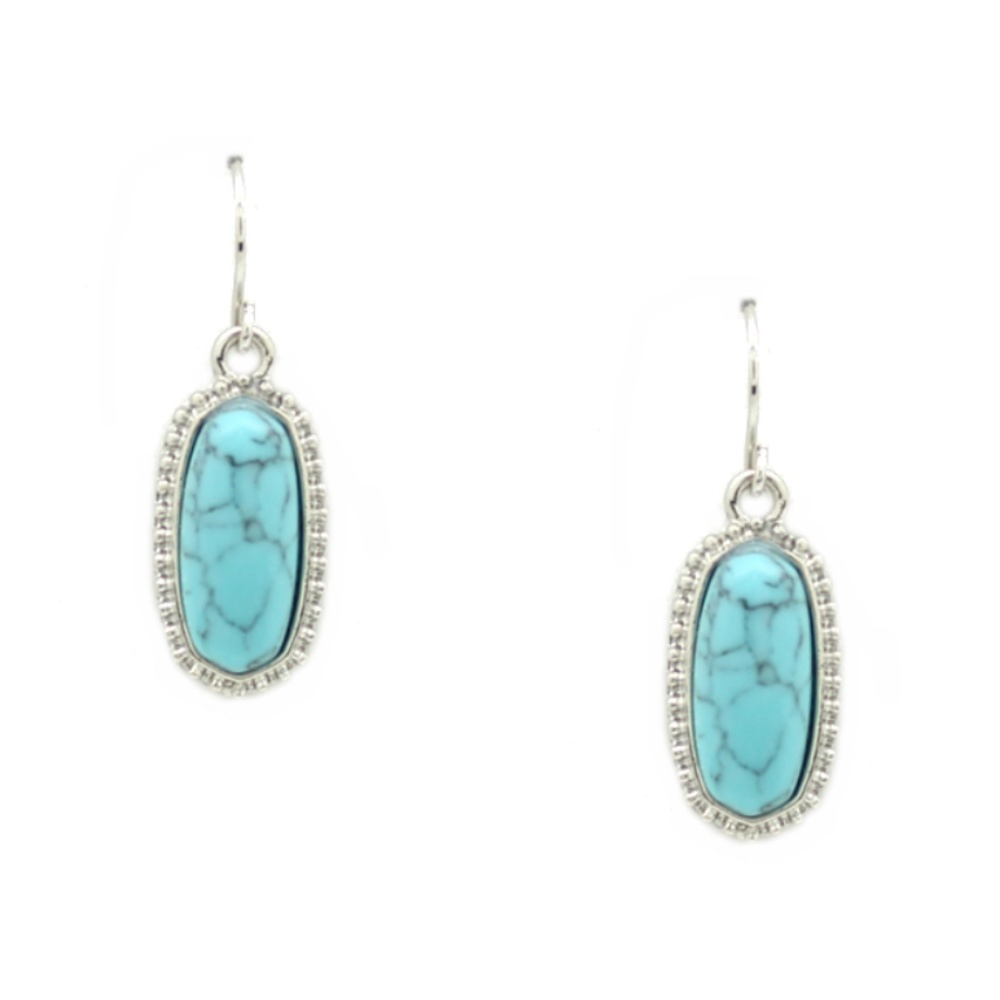 ๐SOLD๐ Turquoise Drop Pendant Earrings Silver - Picture 1 of 3